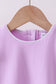 Purple flutter sleeve scalloped top