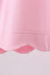Pink flutter sleeve scalloped top