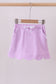 Purple scallop hem bow skort
