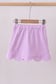 Purple scallop hem bow skort