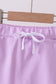 Purple scallop hem bow skort