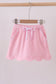 Pink scallop hem bow skort