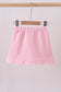 Pink scallop hem bow skort