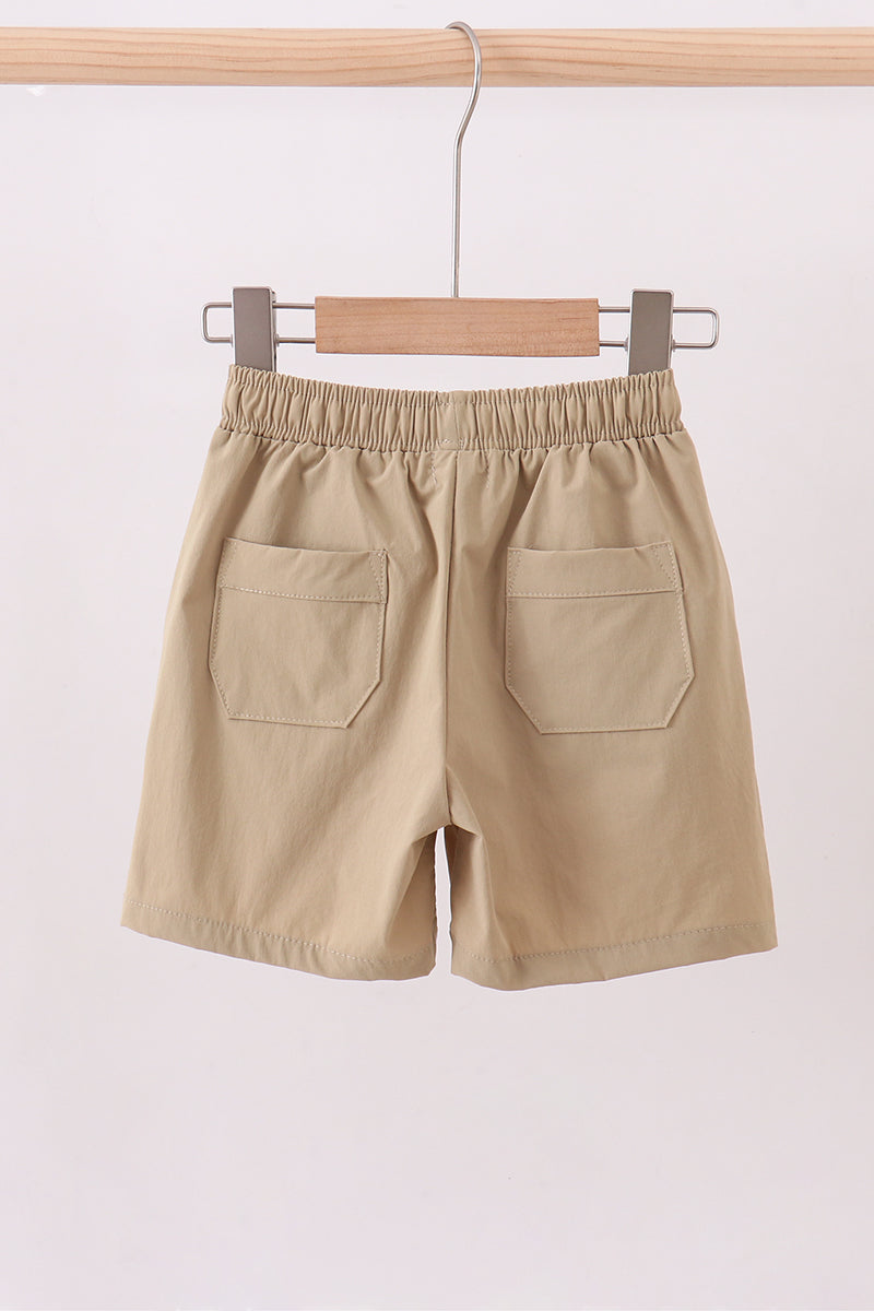 Khaki pocket performance shorts