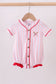Pink baseball bow stripe bubble