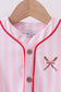 Pink baseball bow stripe bubble