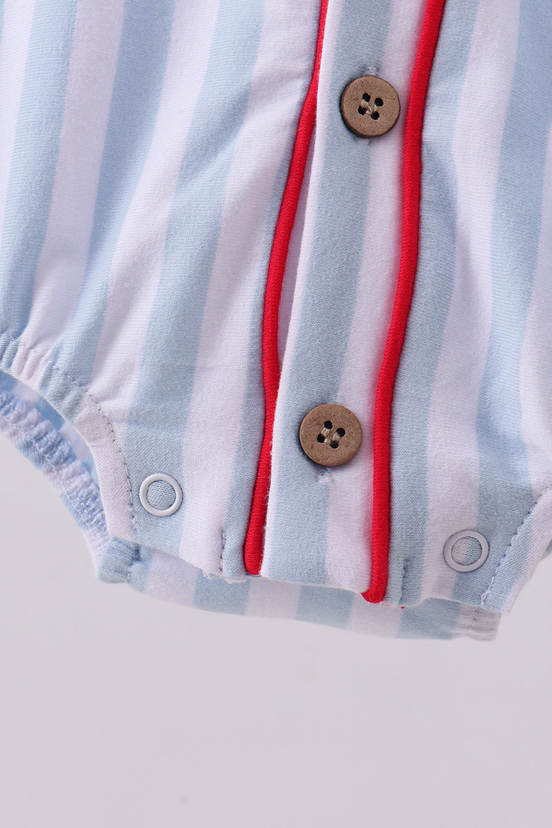 Blue baseball stripe bubble