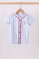 Blue baseball stripe top