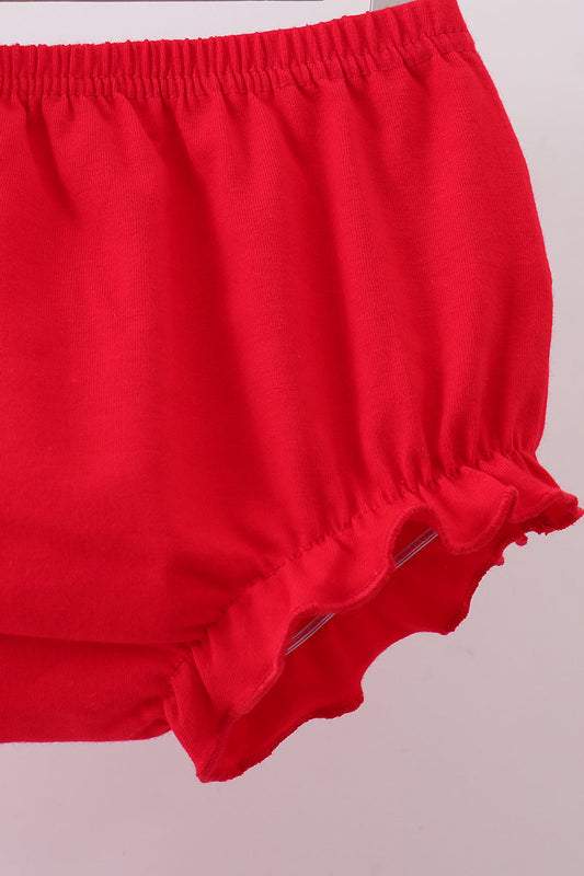 Pink baseball bow stripe bloomer set