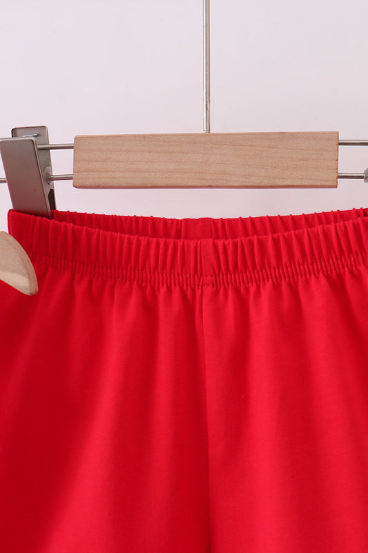 Pink baseball bow stripe ruffle shorts set