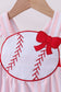 Pink baseball applique bubble