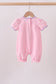 Pink ghost pumpkin embroidery romper