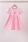 Pink ghost pumpkin embroidery dress