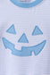 Blue stripe Smirk face applique romper
