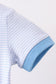 Blue stripe Smirk face applique romper