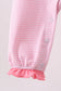 Pink stripe Smirk face applique romper
