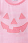 Pink stripe Smirk face applique dress