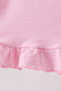 Pink stripe Smirk face applique dress