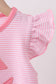 Pink stripe Smirk face applique dress