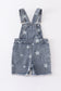 Medium wash blue star print strap denim overall