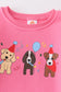 Premium Pink christmas dog skirt set