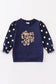 Premium Navy love joy dot girl top