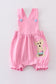 Premium Pink dog applique girl romper