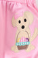 Premium Pink dog applique girl romper