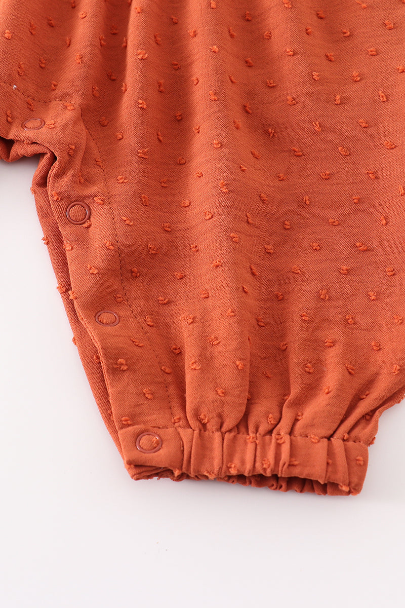 Premium Terracotta floral swiss dot baby set