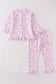 Premium Pink bow tie girl pajamas set