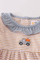 Premium Beige stripe truck pumpkin applique bubble