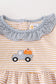 Premium Beige stripe truck pumpkin applique girl set