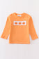 Premium Orange pumpkin embroidery top