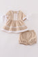 Premium Sand lace ruffle baby set