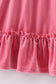 Premium Pink velvet ruffle dress