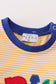 Premium yellow stripe tools applique boy romper