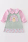 Premium Green turkey applique 2pc girl set