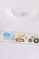 Premium White excavator embroidery boy set