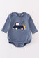 Premium Grey crane applique boy bubble