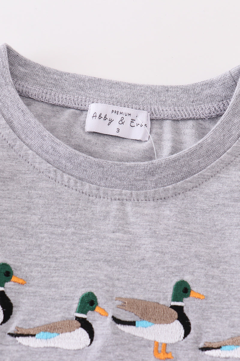 Premium Grey duck embroidery sweatshirt