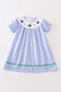 Premium Blue duck embroidery girl dress