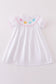 Premium white valentine heart embroidery dress