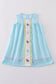 Premium mint bunny egg embroidery gingham dress