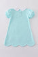 Premium Mint bunny embroidery dress
