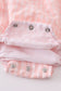 Premium Pink bunny embroidery gingham bubble