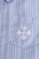 Premium Blue cross embroidery button down shirt