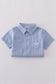 Premium Blue cross embroidery button down shirt