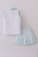 Blue active gingham skorts set