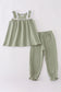 Premium sage ruffle pants set