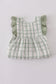 Premium sage ruffle plaid dress